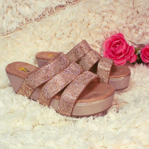 Volatile Women's Glittery Wedge Sandals - Picture 1 of 6